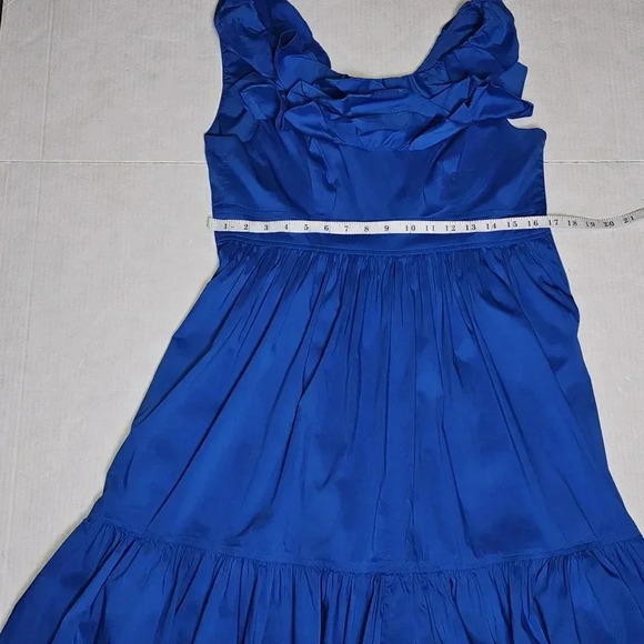 Maggy London Multi Tier Boho Blue Cottagecore‎ Ruffle Dress Sz 6 - Picture 9 of 10